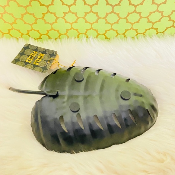 Monstera Black Metal Decorative Tray Catchall - Picture 7 of 15